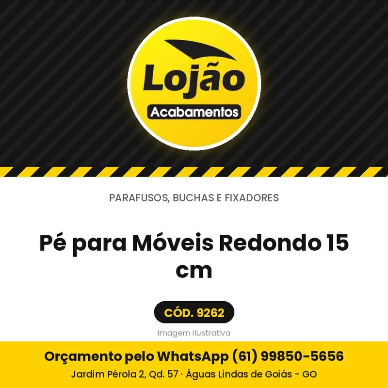 Pé para Móveis Redondo 15 cm
