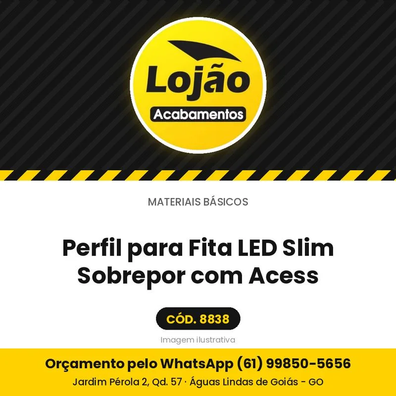 Perfil para Fita LED Slim Sobrepor com Acess