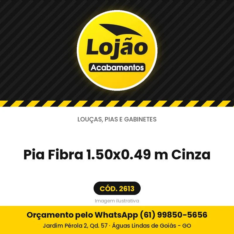 Pia Fibra 1.50x0.49 m Cinza