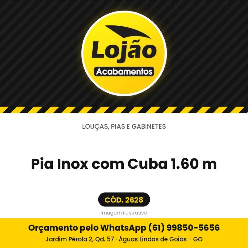 Pia Inox com Cuba 1.60 m
