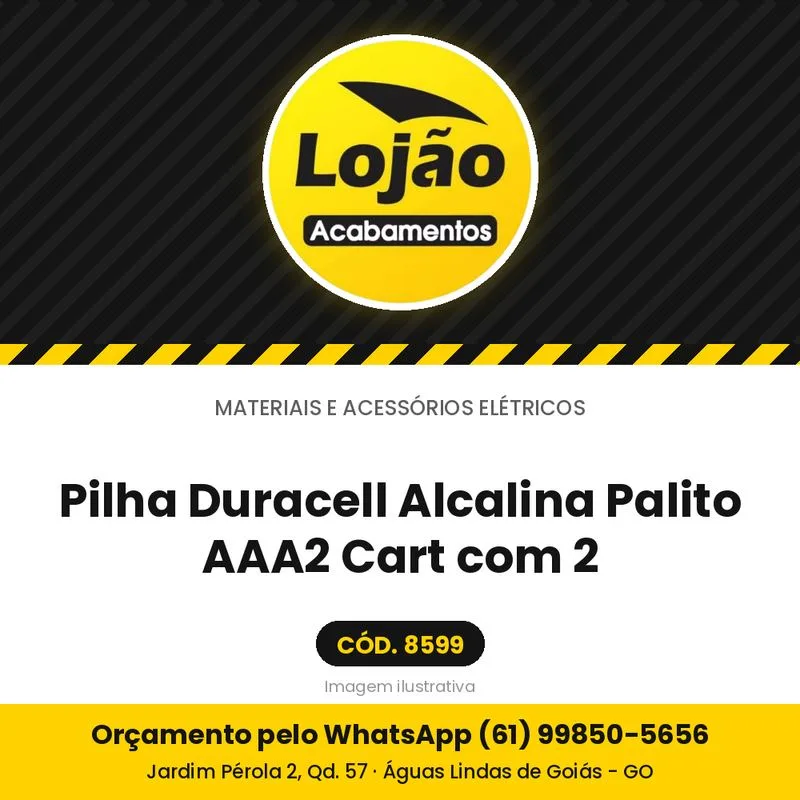 Pilha Duracell Alcalina Palito AAA2 Cart com 2
