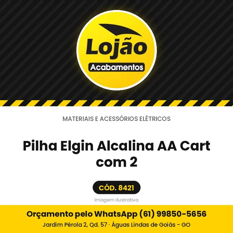 Pilha Elgin Alcalina AA Cart com 2