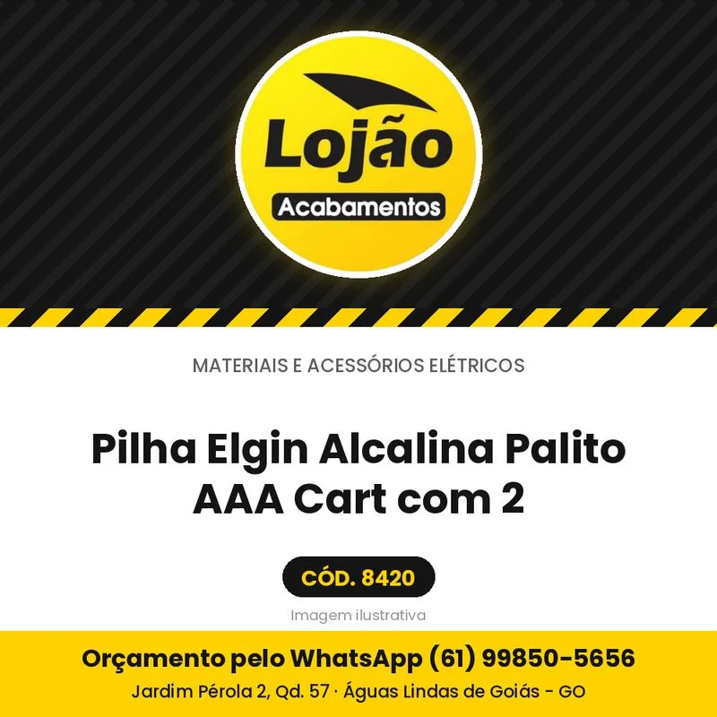 Pilha Elgin Alcalina Palito AAA Cart com 2
