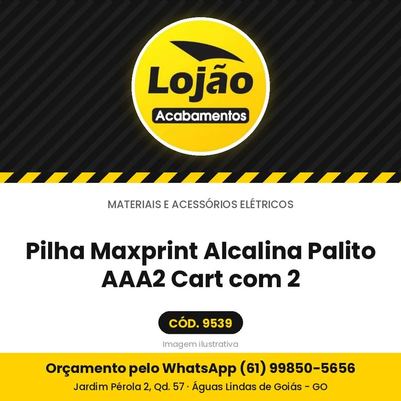 Pilha Maxprint Alcalina Palito AAA2 Cart com 2