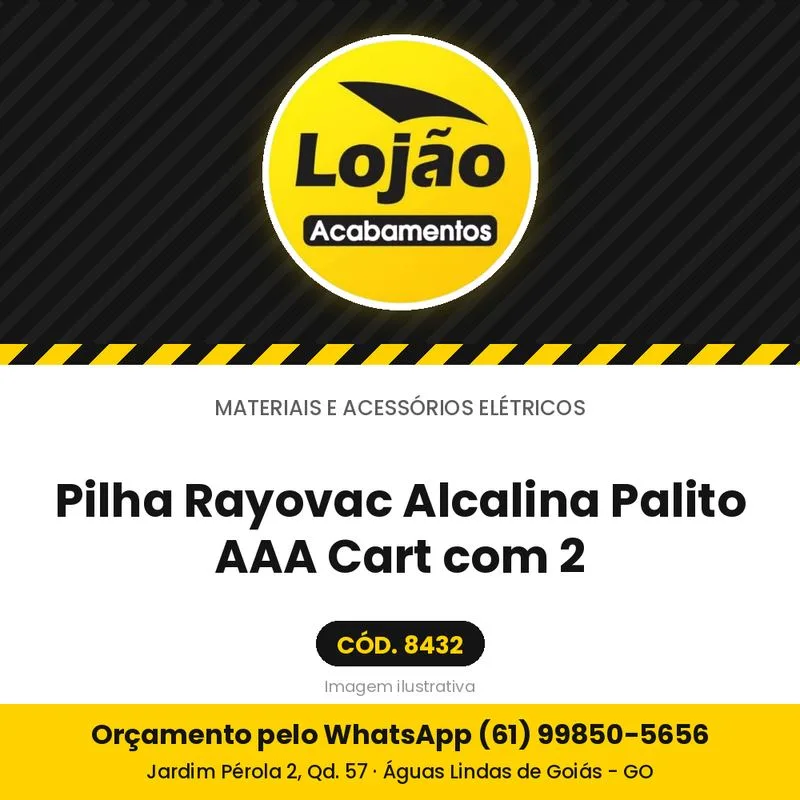 Pilha Rayovac Alcalina Palito AAA Cart com 2