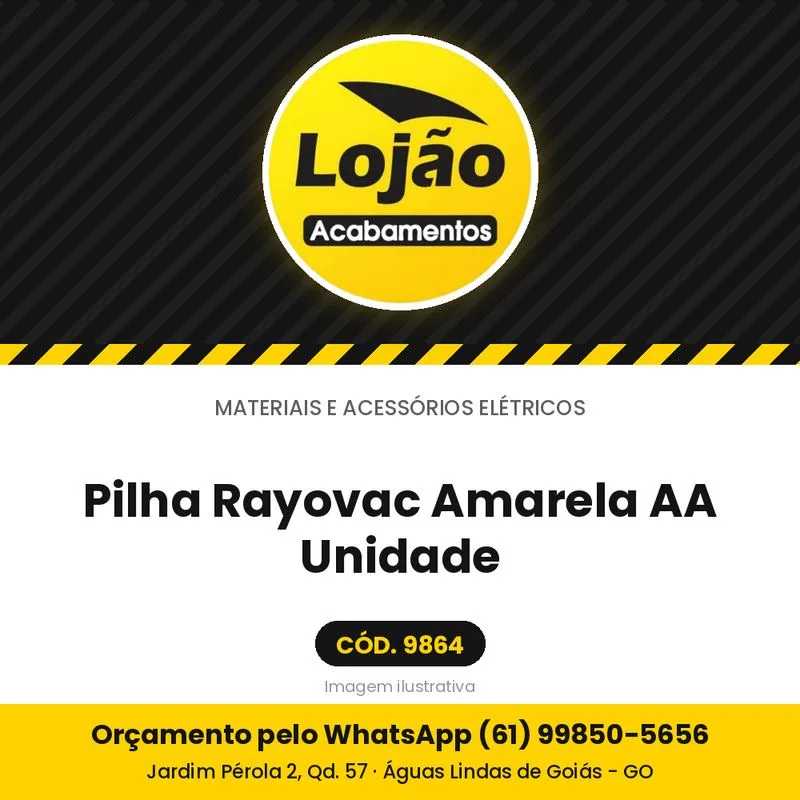 Pilha Rayovac Amarela AA Unidade