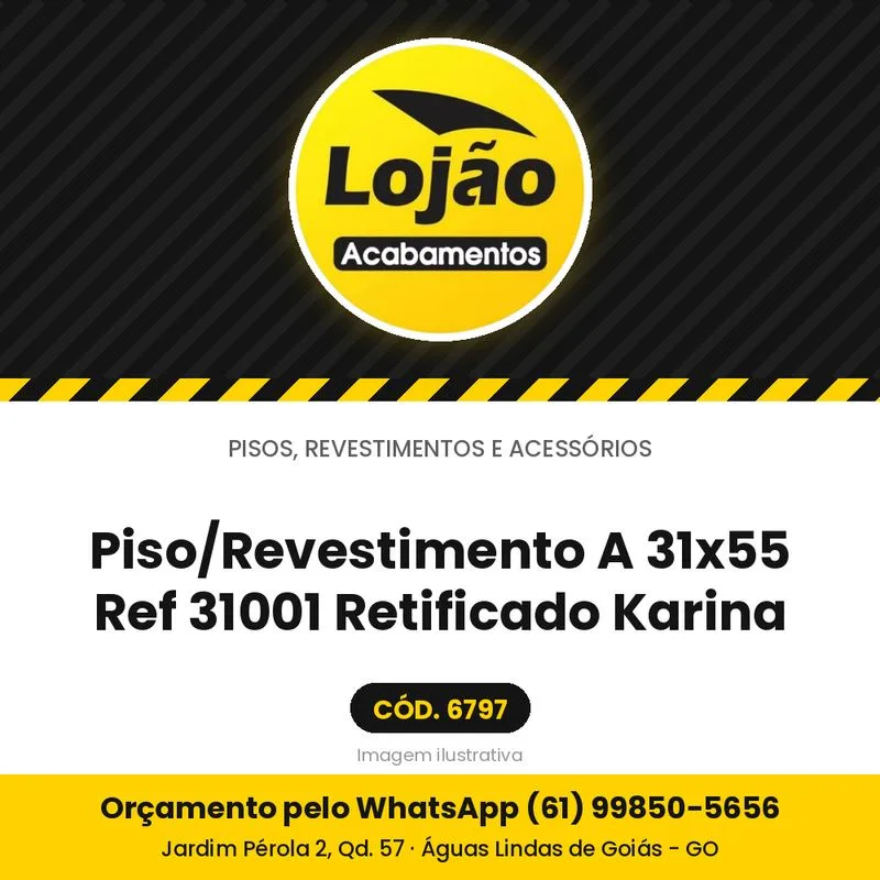 Piso/Revestimento A 31x55 Ref 31001 Retificado Karina