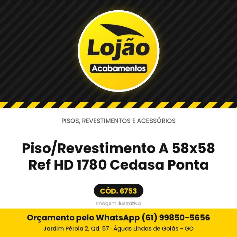 Piso/Revestimento A 58x58 Ref HD 1780 Cedasa Ponta