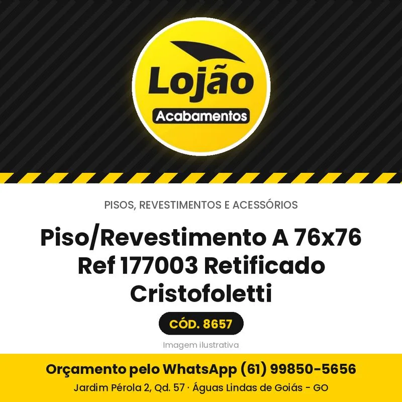 Piso/Revestimento A 76x76 Ref 177003 Retificado Cristofoletti