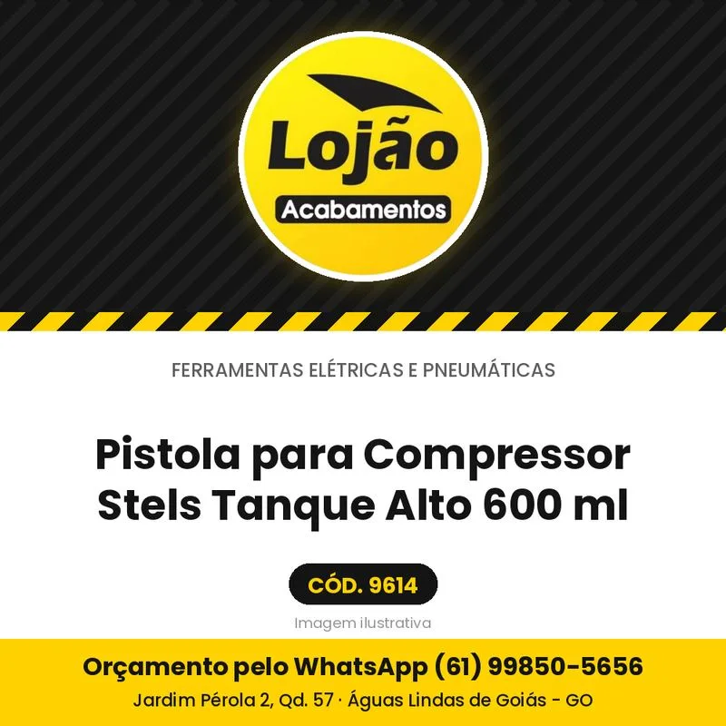 Pistola para Compressor Stels Tanque Alto 600 ml