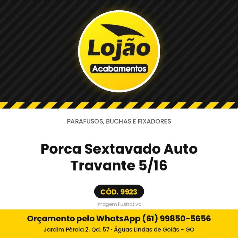 Porca Sextavado Auto Travante 5/16