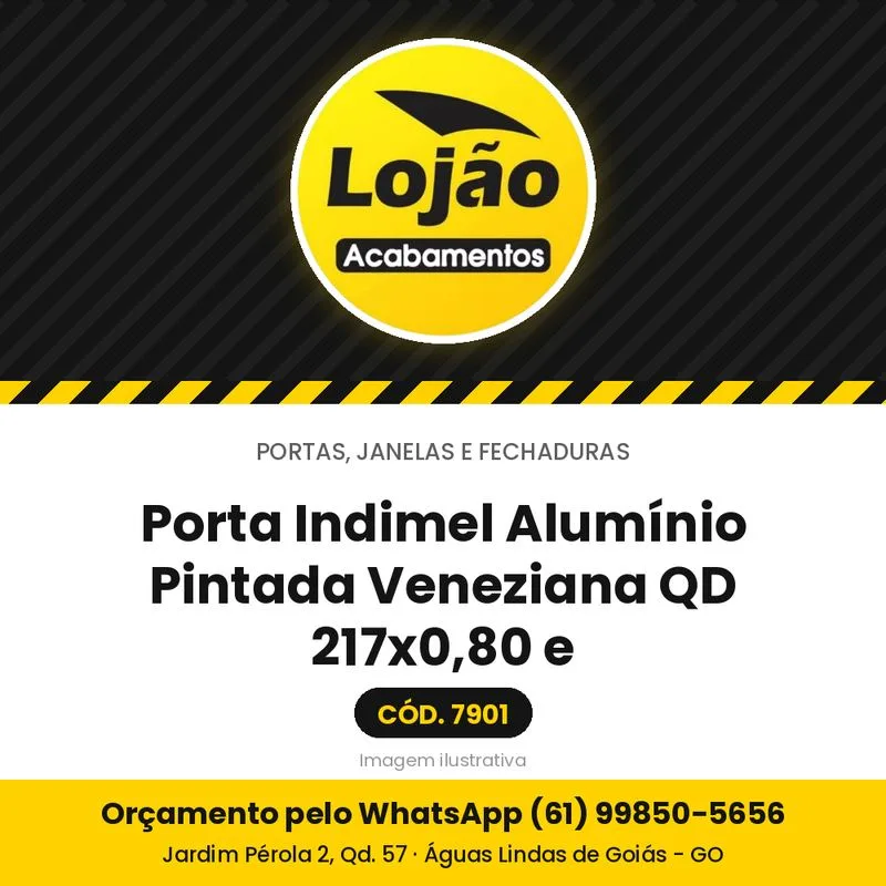 Porta Indimel Alumínio Pintada Veneziana QD 217x0,80 e