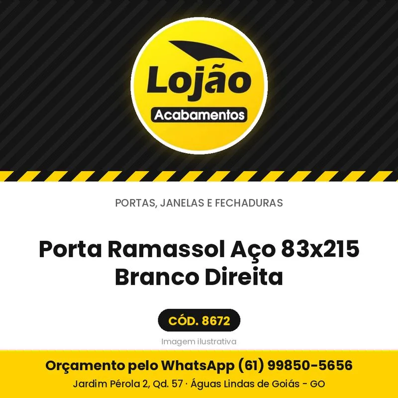 Porta Ramassol Aço 83x215 Branco Direita