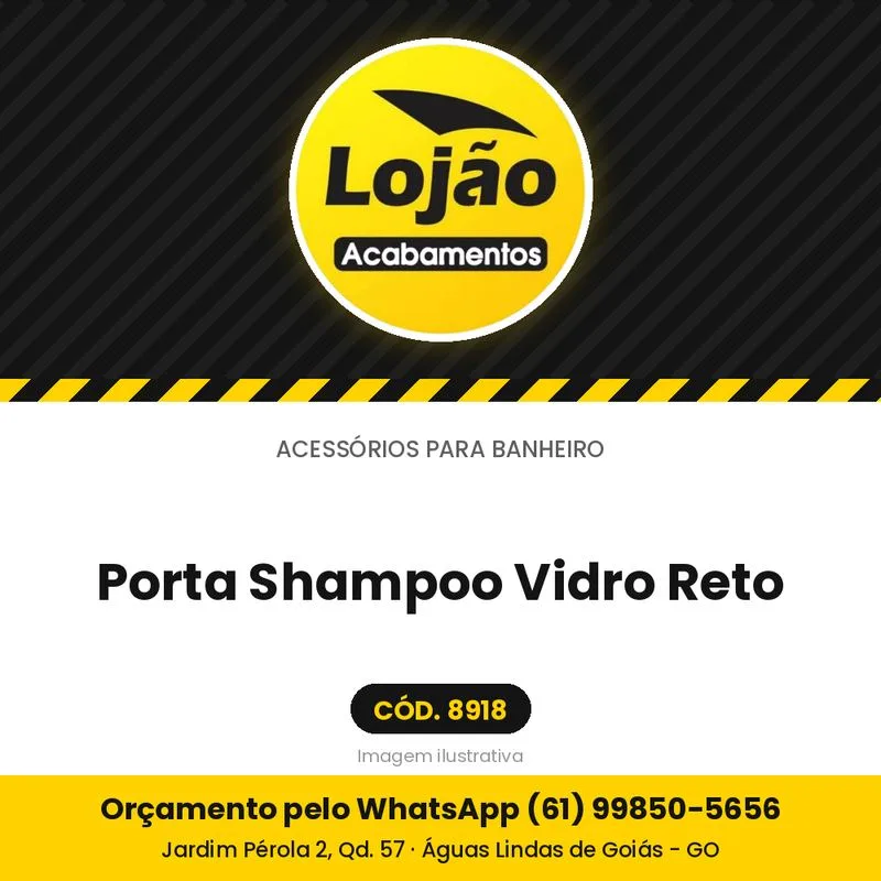 Porta Shampoo Vidro Reto