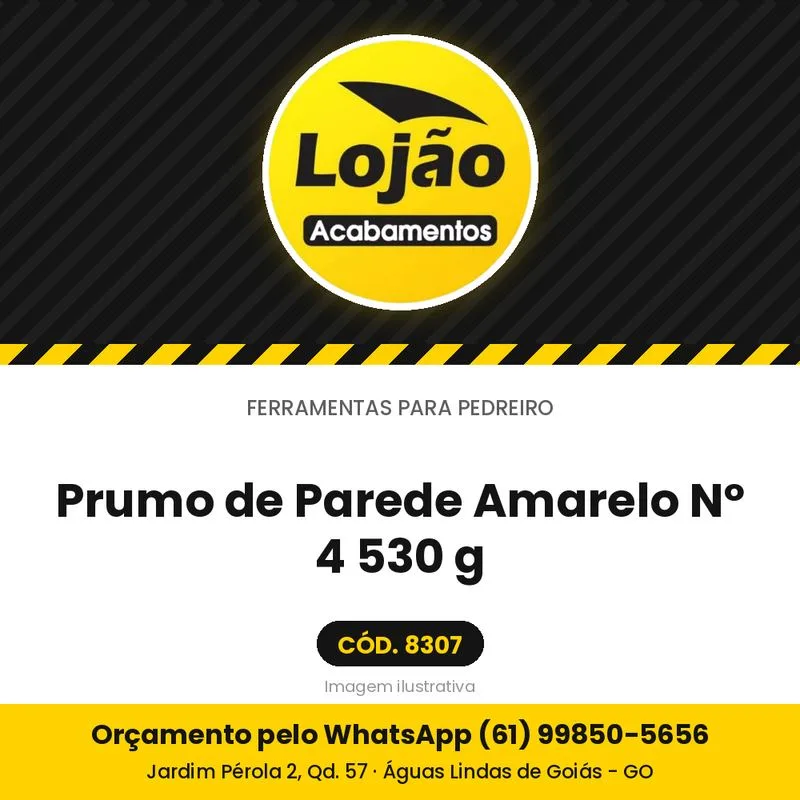 Prumo de Parede Amarelo Nº 4 530 g