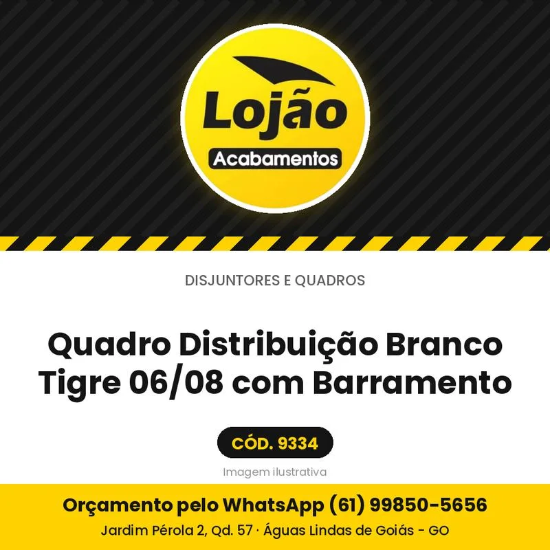 Quadro Distribuição Branco Tigre 06/08 com Barramento