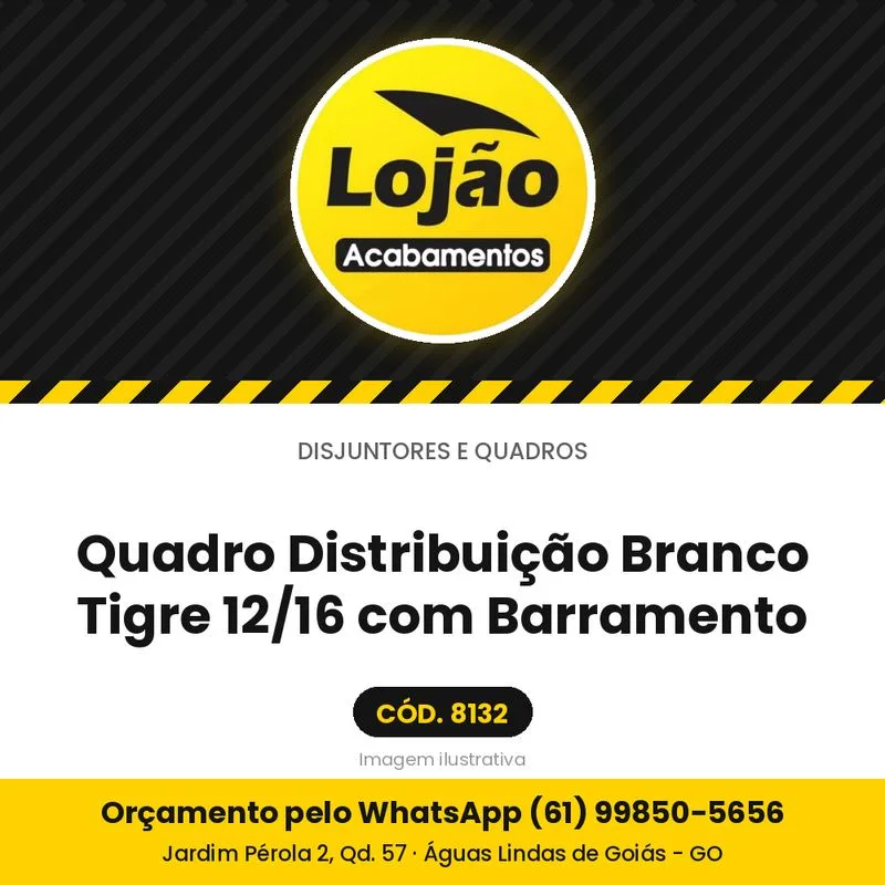 Quadro Distribuição Branco Tigre 12/16 com Barramento