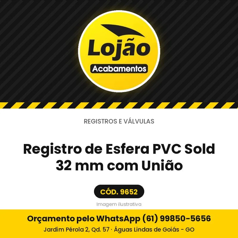 Registro de Esfera PVC Sold 32 mm com União