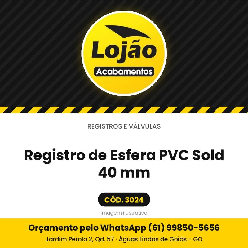 Registro de Esfera PVC Sold 40 mm
