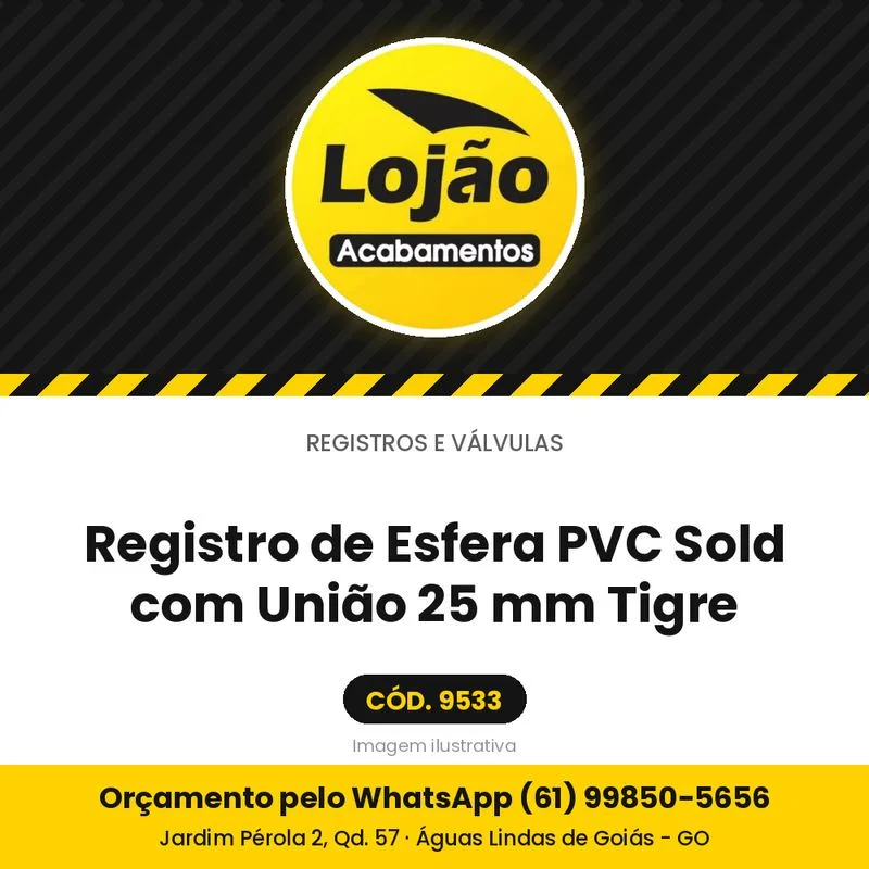 Registro de Esfera PVC Sold com União 25 mm Tigre