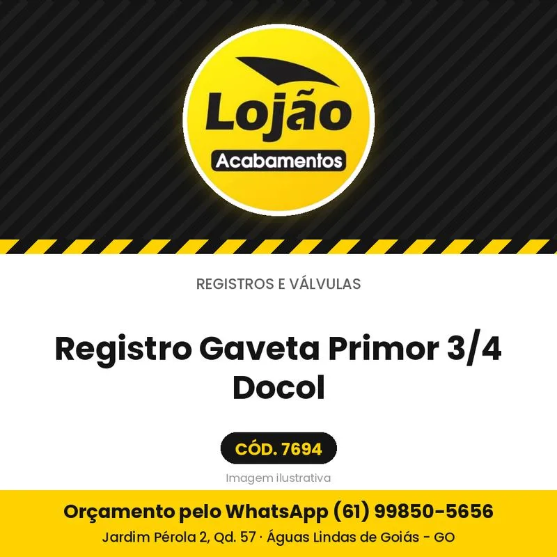 Registro Gaveta Primor 3/4 Docol