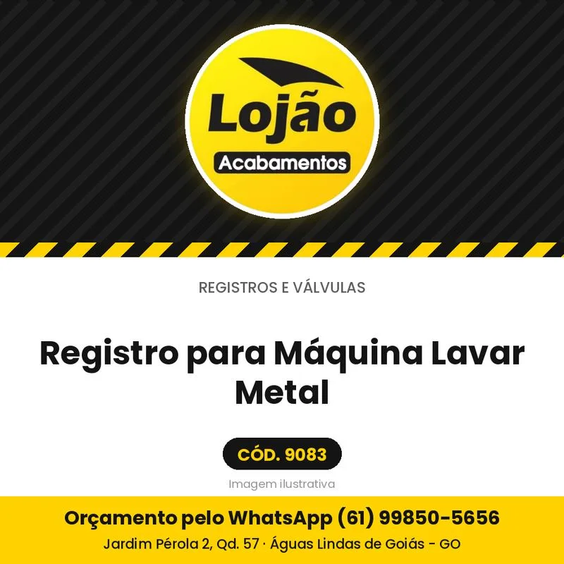 Registro para Máquina Lavar Metal