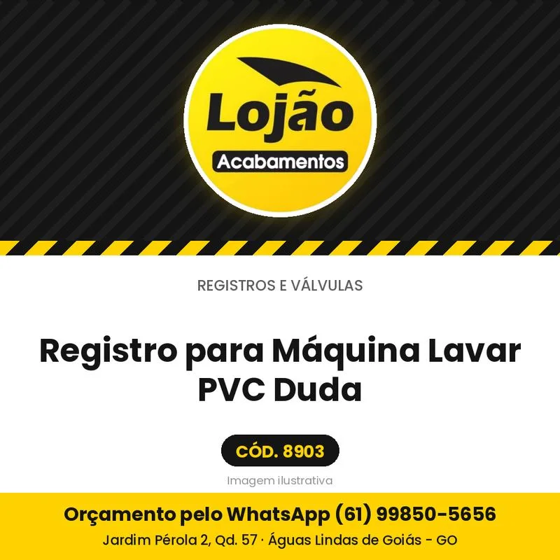 Registro para Máquina Lavar PVC Duda