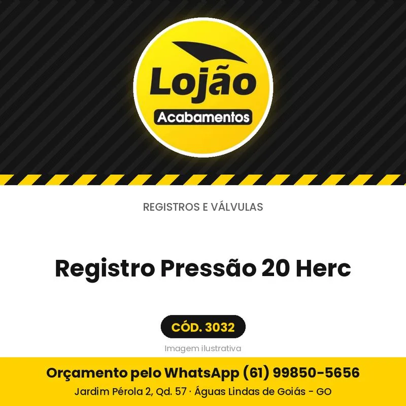 Registro Pressão 20 Herc