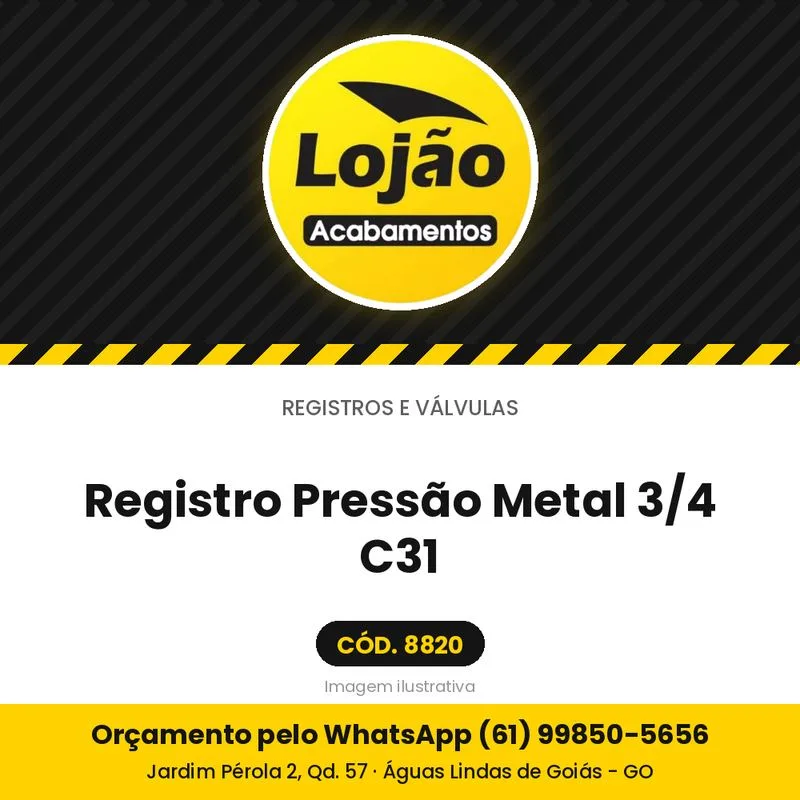 Registro Pressão Metal 3/4 C31