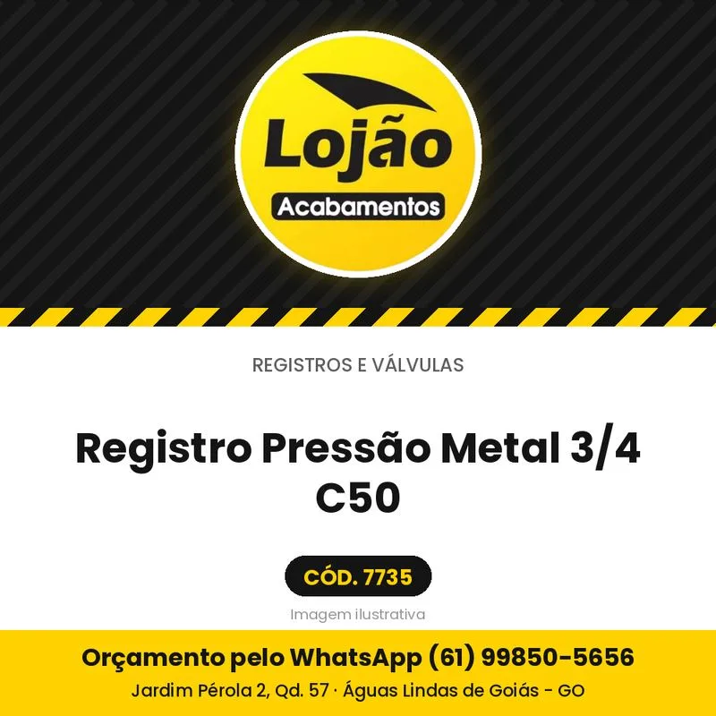 Registro Pressão Metal 3/4 C50