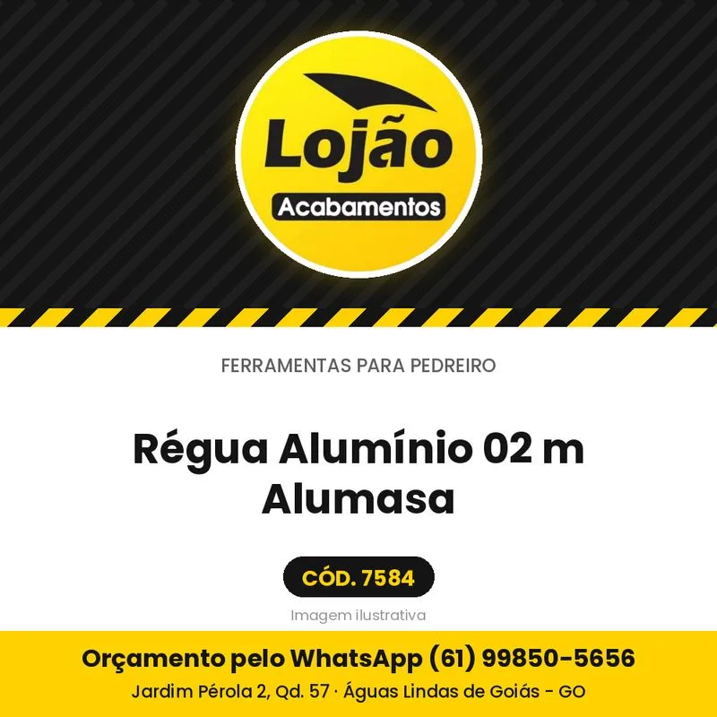 Régua Alumínio 02 m Alumasa
