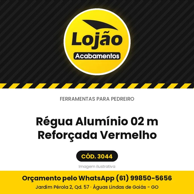 Régua Alumínio 02 m Reforçada Vermelho