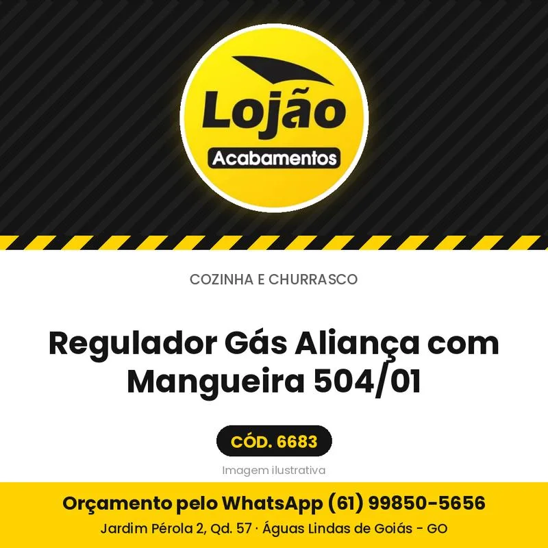 Regulador Gás Aliança com Mangueira 504/01