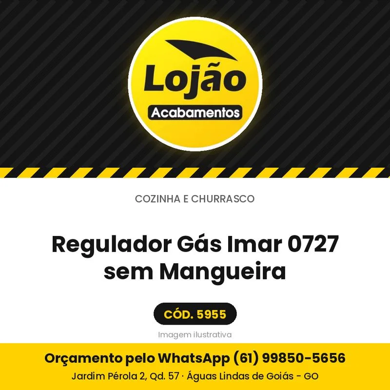 Regulador Gás Imar 0727 sem Mangueira