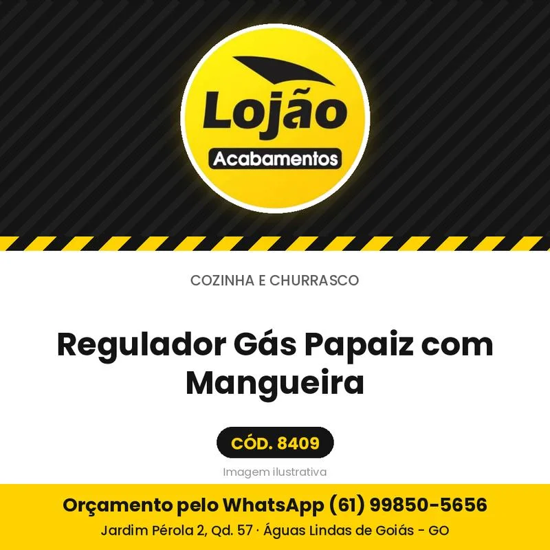 Regulador Gás Papaiz com Mangueira