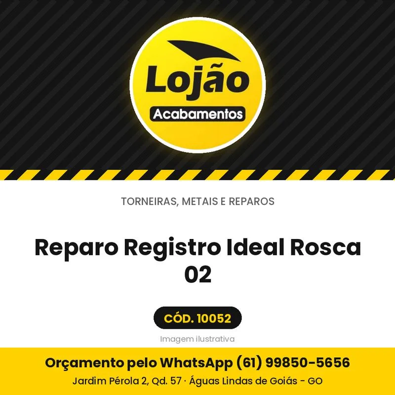 Reparo Registro Ideal Rosca 02