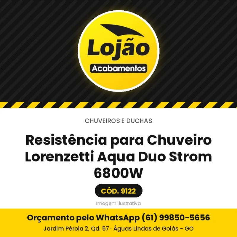 Resistência para Chuveiro Lorenzetti Aqua Duo Strom 6800W