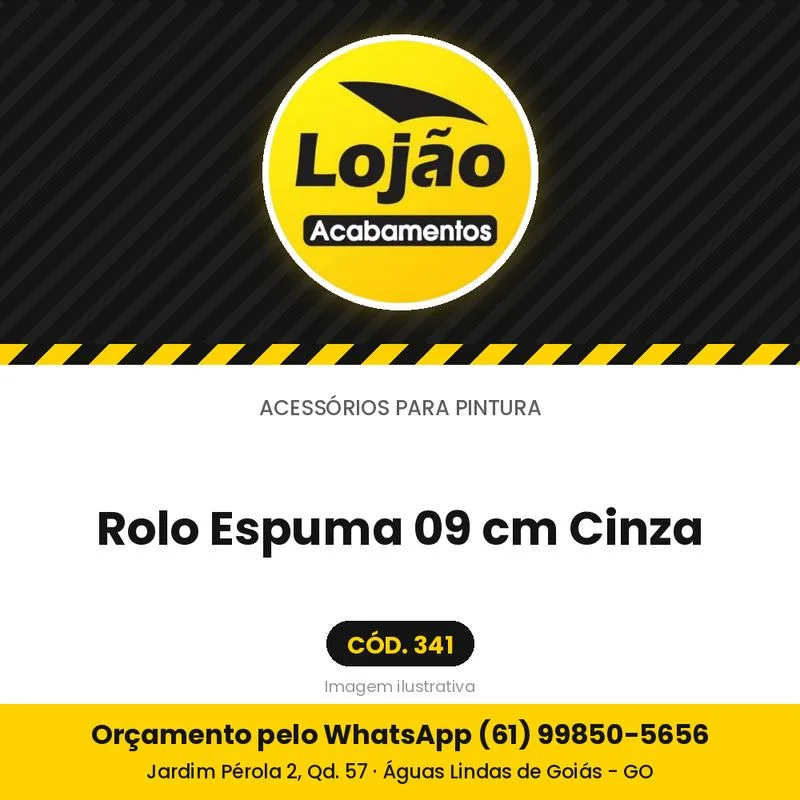 Rolo Espuma 09 cm Cinza