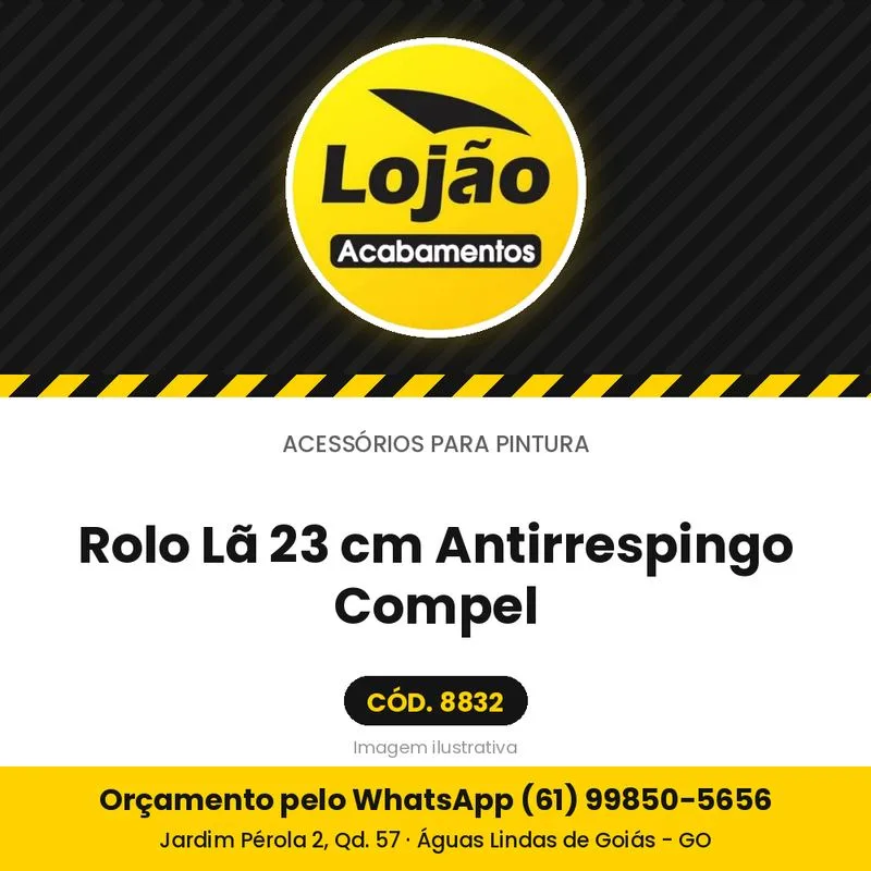 Rolo Lã 23 cm Antirrespingo Compel
