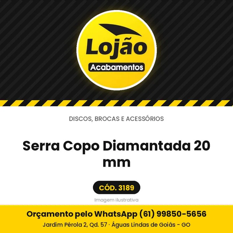 Serra Copo Diamantada 20 mm