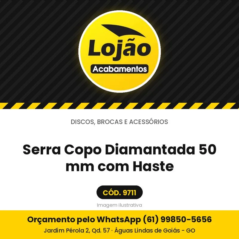 Serra Copo Diamantada 50 mm com Haste