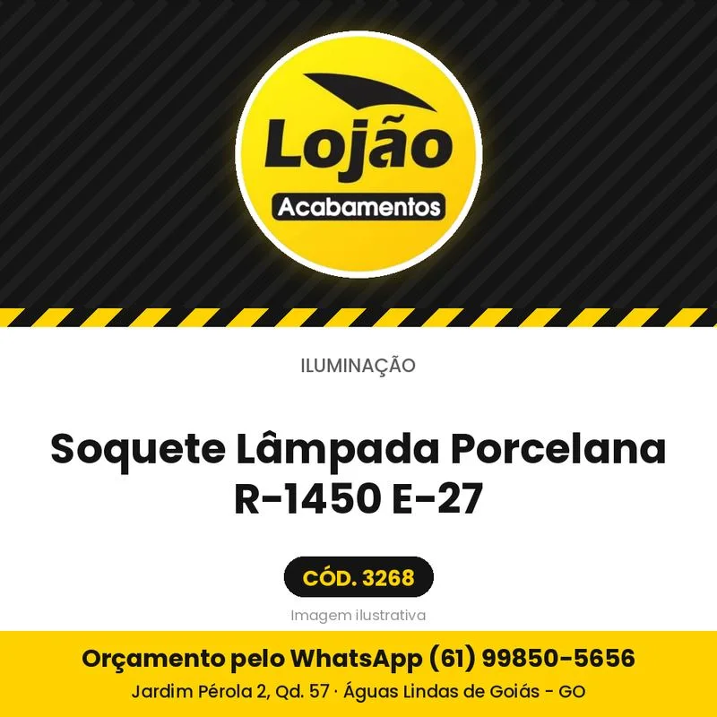 Soquete Lâmpada Porcelana R-1450 E-27