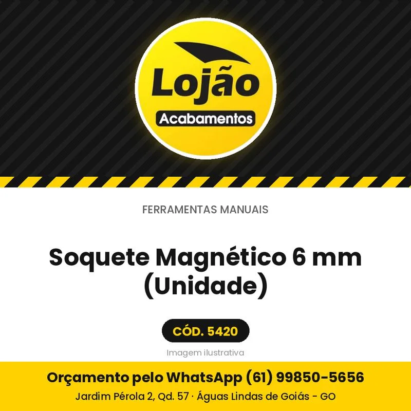 Soquete Magnético 6 mm (Unidade)