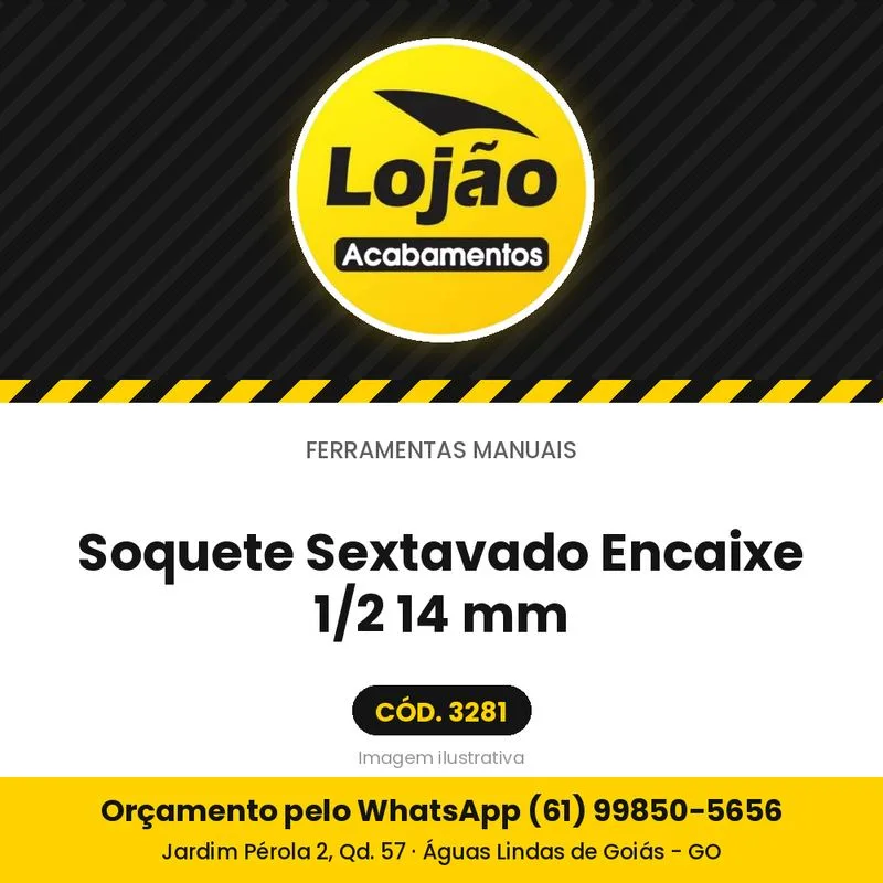 Soquete Sextavado Encaixe 1/2 14 mm