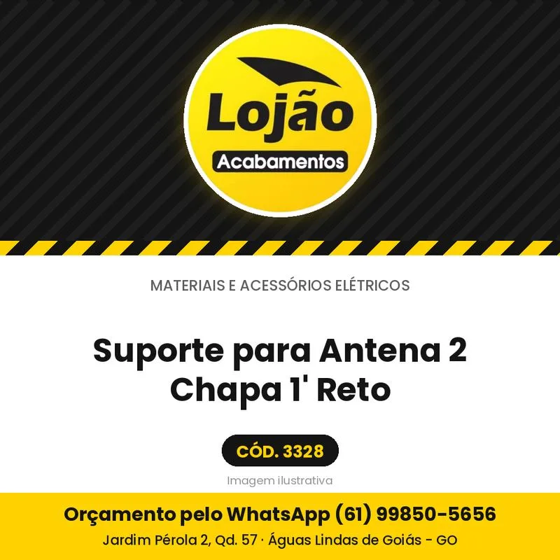 Suporte para Antena 2 Chapa 1' Reto