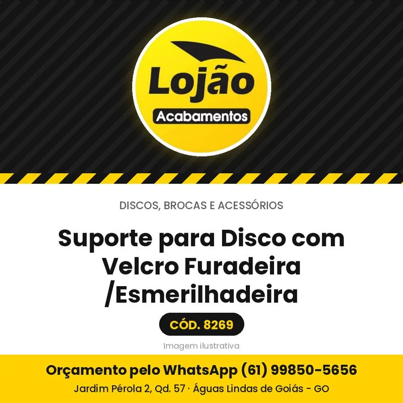 Suporte para Disco com Velcro Furadeira /Esmerilhadeira