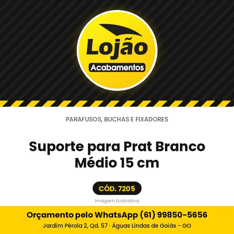 Suporte para Prat Branco Médio 15 cm