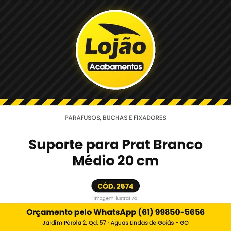Suporte para Prat Branco Médio 20 cm