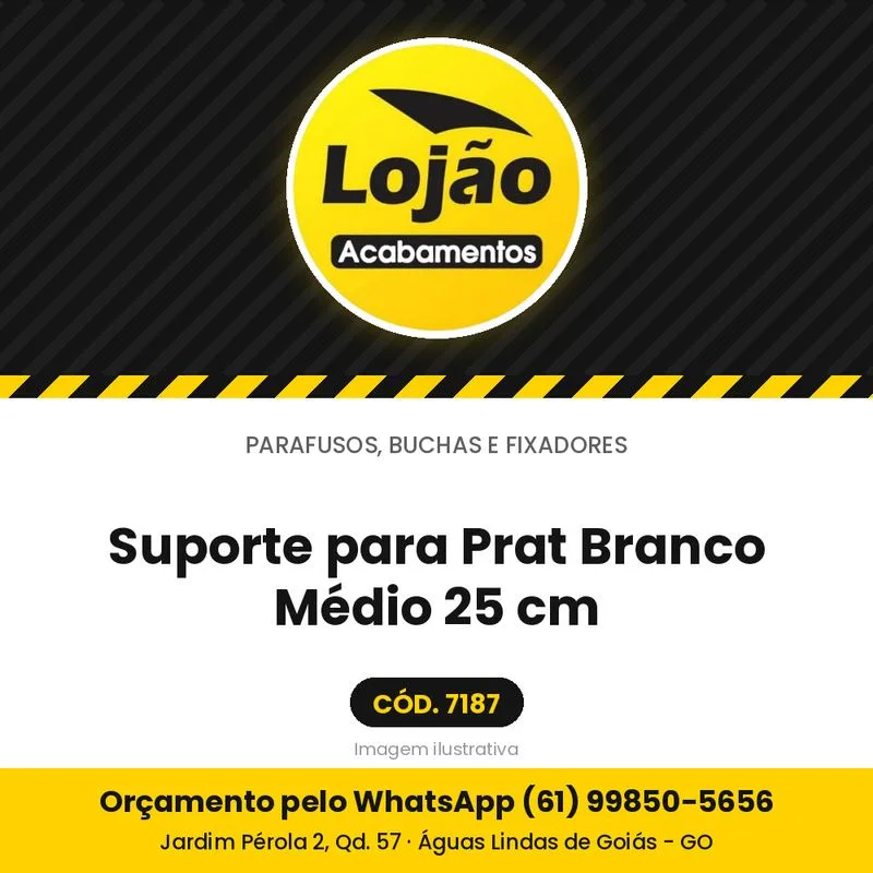 Suporte para Prat Branco Médio 25 cm