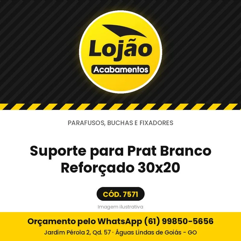 Suporte para Prat Branco Reforçado 30x20